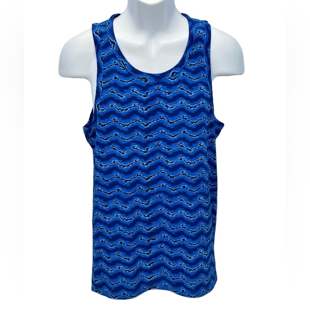 Marc by Marc Jacobs Sleeveless 100% Cotton Graphic Print Tank Top - Blue - XS